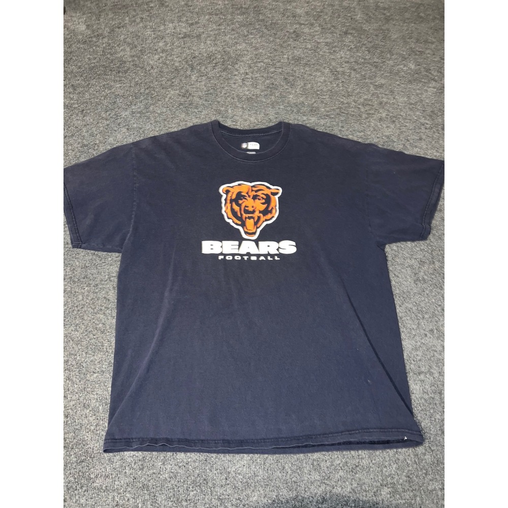 NFL Team Apparel Chicago Bears Football T-Shirt Navy Blue Mens XL Graphic Tee